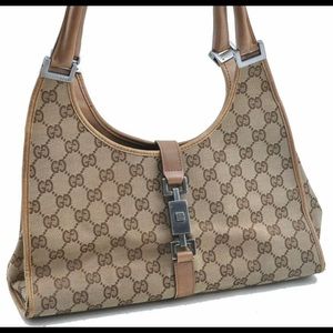 Authentic Gucci Monogram Jackie Shoulder Bag